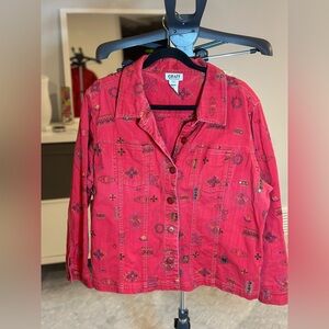 Vintage Graff Red Embroidered Jacket